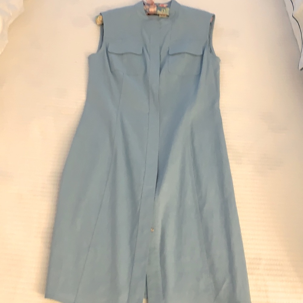 Ellie Tahari Blue Linen dress